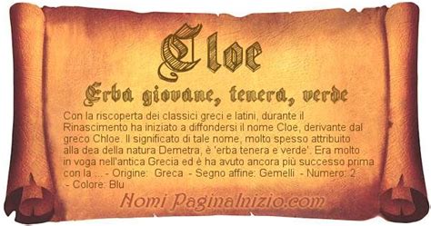 Cloe: significato del nome, curiosità, onomastico.